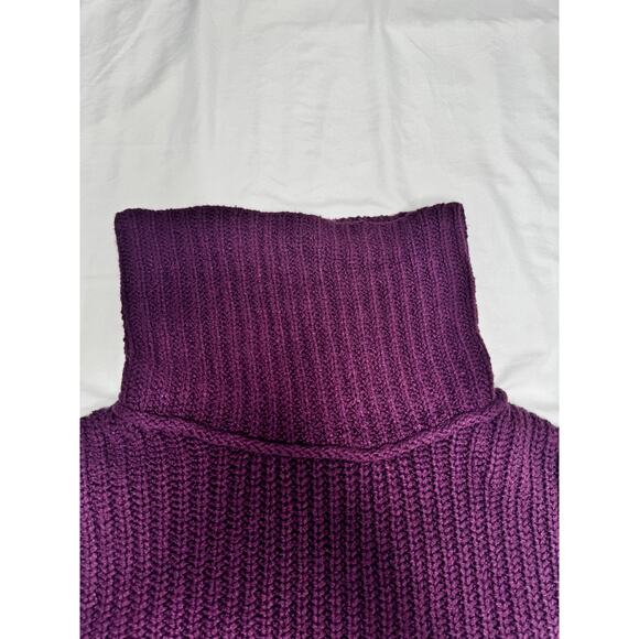 Free People Hunny Bunny Crop Sweater Women’s Large Purple Boho Dark Feminine - Picture 12 of 15